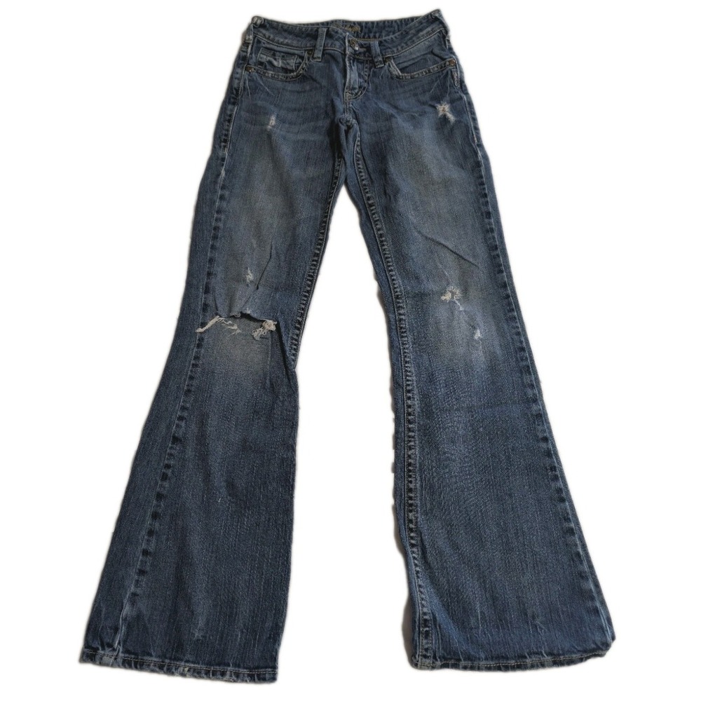Silver Jeans‎ Aiko Bootcut Jeans Womens 25x33 Distressed Raw Hem